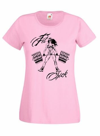 Футболка жіноча FitChickBarbell (Pink) SF-05-11-L фото