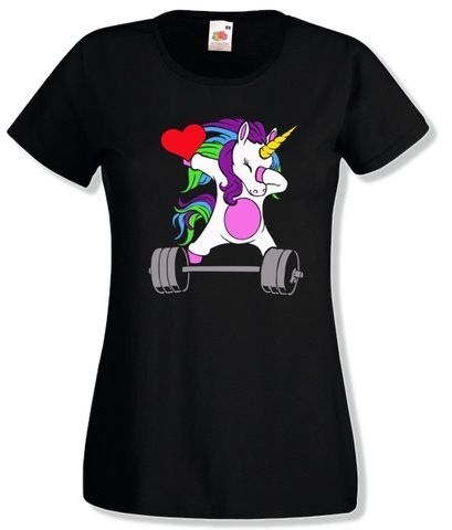 Футболка жіноча Unicorn Love Barbell (black) SF-05-20-XS фото