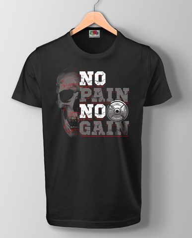 Футболка чоловіча NO PAIN - NO GAIN skull (Black) SF-31-08-07-S фото