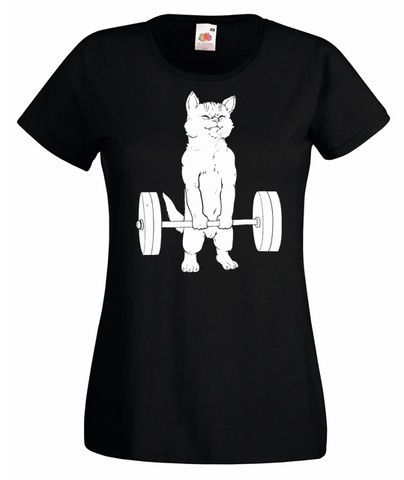 Футболка жіноча Cat's dead lift (black) SF-05-15-S фото