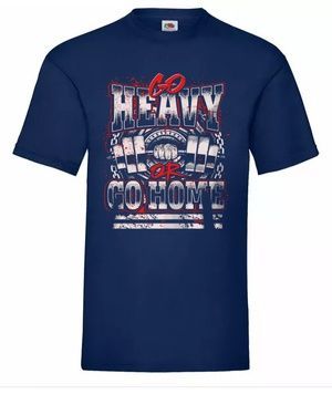 Футболка чоловіча GO HEAVY OR GO HOME (dark blue) SF-04-26-S фото