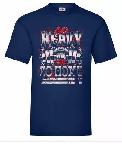 Футболка чоловіча GO HEAVY OR GO HOME (dark blue) SF-04-26-S фото