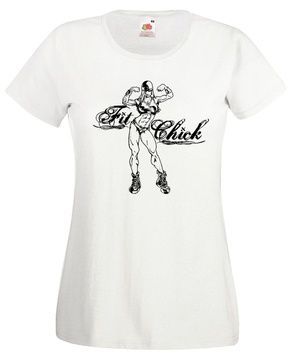Футболка жіноча FitChickMuscle (white) SF-05-01-M фото