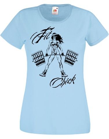Футболка жіноча FitChickBarbell (blue) SF-05-10-S фото