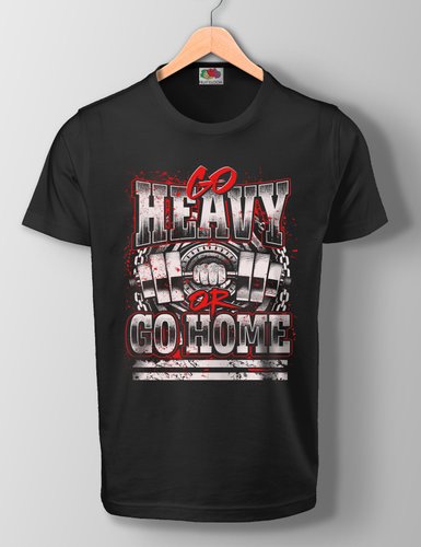 Футболка чоловіча GO HEAVY OR GO HOME (Black) SF-03-00-S фото